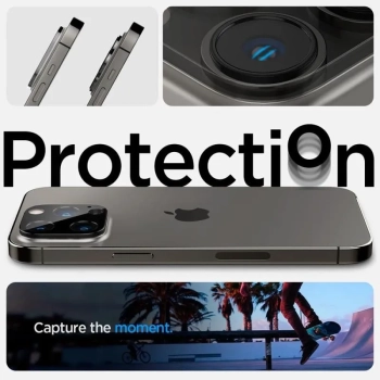 Spigen Optik.TR Camera Lens Protector 2-Pack - Szkło ochronne na obiektyw do iPhone 16 Pro / 16 Pro Max / 15 Pro / 15 Pro Max / 14 Pro / 14 Pro Max (B