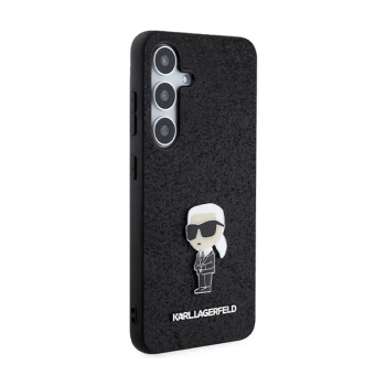 Karl Lagerfeld Fixed Glitter Ikonik Logo Metal Pin - Etui Samsung Galaxy S24 (czarny)