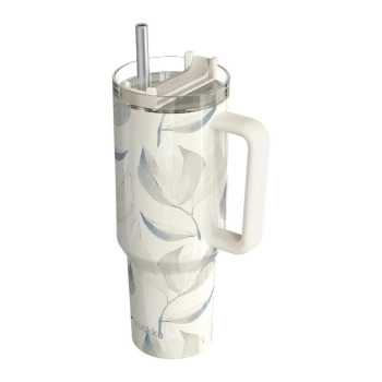 Quokka Stream - Kubek termiczny ze stali nierdzewnej 1200 ml ze słomką (Cotton)