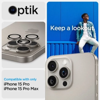 Spigen Optik.TR EZ Fit Camera Lens Protector 2-Pack - Szkło ochronne na obiektyw do iPhone 15 Pro / 15 Pro Max / iPhone 14 Pro / 14 Pro Max (2 szt) (N
