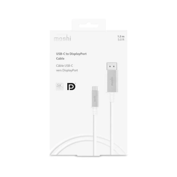 Moshi USB-C to DisplayPort Cable - Aluminiowa przejściówka z USB-C do DisplayPort 5K/60fps (srebrny)