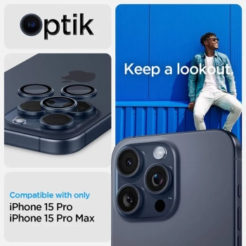 Spigen Optik.TR EZ Fit Camera Lens Protector 2-Pack - Szkło ochronne na obiektyw do iPhone 15 Pro / 15 Pro Max / iPhone 14 Pro / 14 Pro Max (2 szt) (B