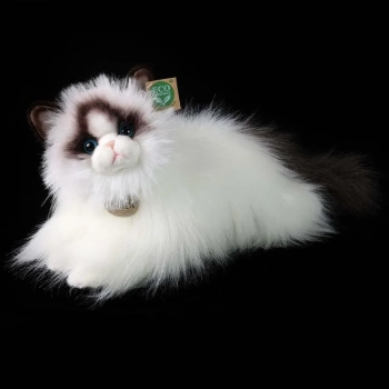 Rappa - Pluszowa realistyczna maskotka Kot Ragdoll leżący 35 cm Eco-Friendly