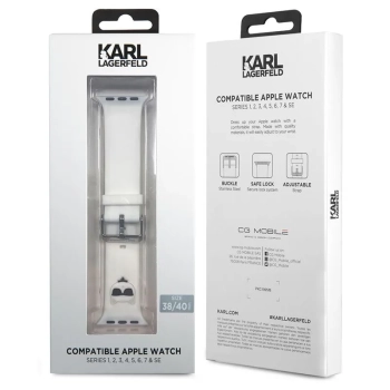 Karl Lagerfeld Silicone Choupette Head - Pasek do Apple Watch 38/40/41 mm (biały)