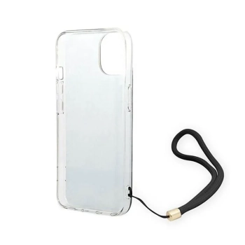 Guess 4G Print Cord - Etui ze smyczką iPhone 14 Plus (czarny)