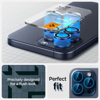 Spigen Optik.TR EZ Fit Camera Lens Protector 2-Pack - Szkło ochronne na obiektyw do iPhone 15 Pro / 15 Pro Max / iPhone 14 Pro / 14 Pro Max (2 szt) (B