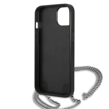 Karl Lagerfeld Leather Textured and Chain - Etui iPhone 13 mini (czarny)