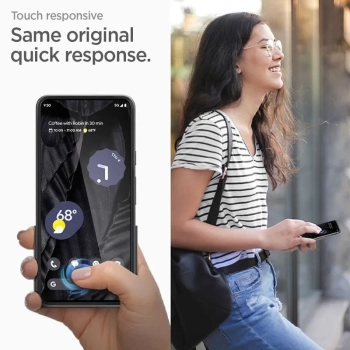 Spigen Alm Glass FC - Szkło hartowane do Google Pixel 8 Pro (Czarna ramka)