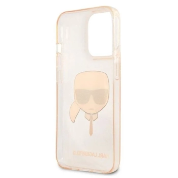 Karl Lagerfeld Karl's Head Glitter - Etui iPhone 13 Pro (złoty)