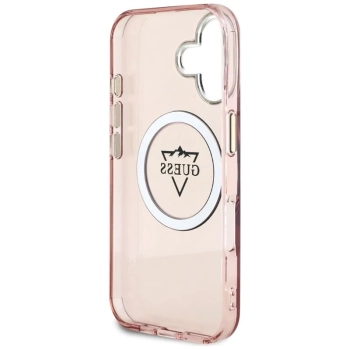 Guess IML Metal Mountain Logo MagSafe - Etui do iPhone 16 (różowy)