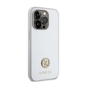 Guess 4G Strass Metal Logo - Etui iPhone 15 Pro (srebrny)