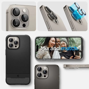 Spigen Optik.TR EZ Fit Camera Lens Protector 2-Pack - Szkło ochronne na obiektyw do iPhone 15 Pro / 15 Pro Max / iPhone 14 Pro / 14 Pro Max (2 szt) (N
