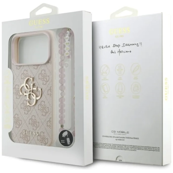 Guess 4G Strap 4G Classic Logo - Etui iPhone 17 Pro Max (różowy)