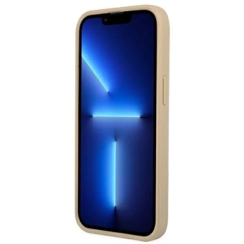 Guess Saffiano Triangle Logo Case - Etui iPhone 13 Pro (beżowy)