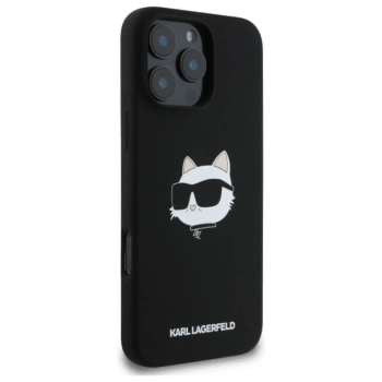 Karl Lagerfeld Silicone Choupette Head Print MagSafe - Etui iPhone 16 Pro (czarny)