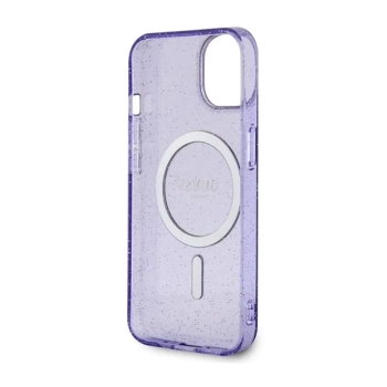 Guess Glitter Gold MagSafe - Etui iPhone 14 (Purpurowy)