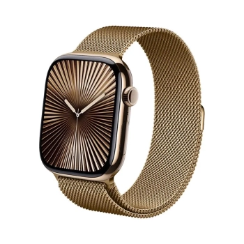 Crong Milano Steel - Pasek ze stali nierdzewnej do Apple Watch 44/45/46/49 mm (różowe złoto)