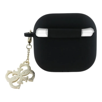 Guess Silicone 4G Charm - Etui AirPods 4 (czarny)