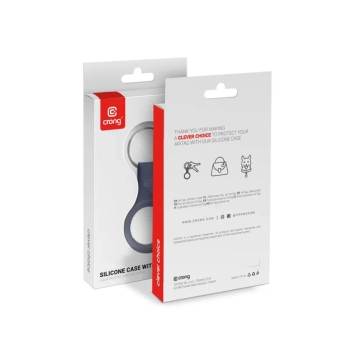 Crong Silicone Case with Key Ring - Etui ochronne brelok do Apple AirTag (granatowy)