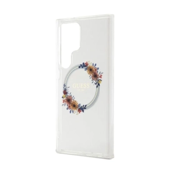 Guess IML Flowers Wreath MagSafe - Etui Samsung Galaxy S24 Ultra (przezroczysty)
