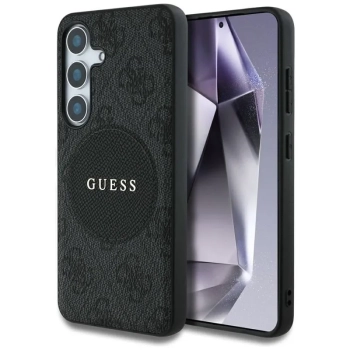 Guess 4G Round Patch Classic Logo MagSafe - Etui do Samsung Galaxy S25+ (czarny)