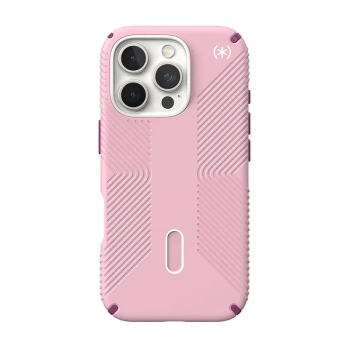 Speck Presidio2 Grip ClickLock & MagSafe - Etui iPhone 16 Pro (Wednesday Pink / Boysenberry Purple / White)
