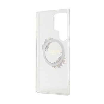 Guess IML Flowers Wreath MagSafe - Etui Samsung Galaxy S24 Ultra (przezroczysty)