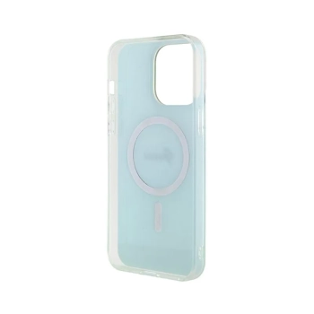 Guess IML Iridescent MagSafe - Etui iPhone 15 Pro Max (turkusowy)