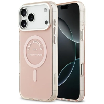 Karl Lagerfeld IML Karl RSG Logo MagSafe - Etui iPhone 17 Pro Max (różowy)