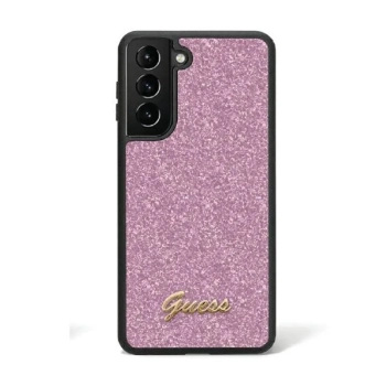 Guess Glitter Flakes Metal Logo Case - Etui Samsung Galaxy S24 Ultra (fioletowy)