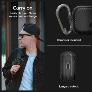 Spigen Mag Armor MagSafe - Etui do Apple Airpods Pro 1 / 2 (Czarny)