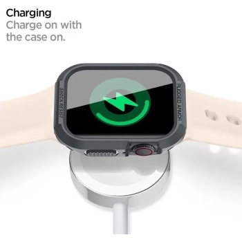 Spigen Rugged Armor - Obudowa do Apple Watch 4/5/6/7/8/9/SE 44/45 mm (Dark Grey)