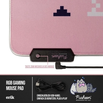 Pusheen - Mata gamingowa / na biurko LED XXL (90 x 40 cm)