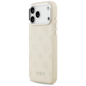 Guess Peony Hot Stamp Script MagSafe - Etui iPhone 17 Pro Max (beżowy)