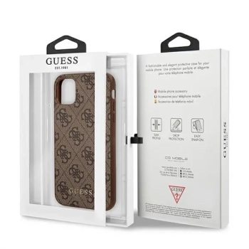 Guess 4G Metal Gold Logo - Etui iPhone 11 (brązowy)