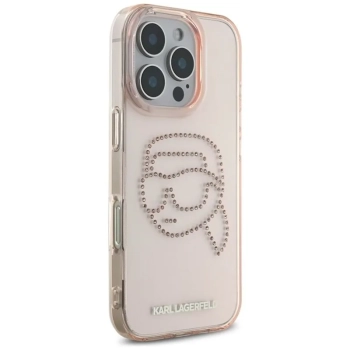 Karl Lagerfeld IML Rhinestones Karl Head - Etui do iPhone 16 Pro (różowy)