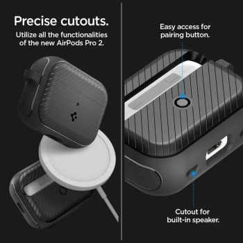 Spigen Mag Armor MagSafe - Etui do Apple Airpods Pro 1 / 2 (Czarny)