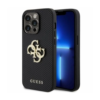 Guess Perforated 4G Glitter - Etui iPhone 15 Pro (czarny)