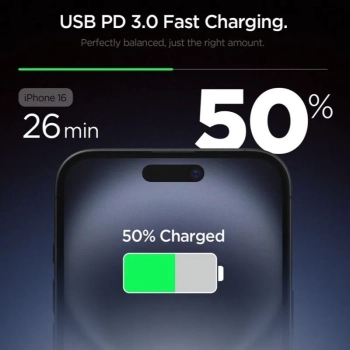 Spigen Essential EE201EU GaN - Ładowarka sieciowa USB-C 20W (Czarny)