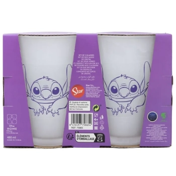 Disney Stitch - Zestaw dwóch szklanek w ozdobnym pudełku (490 ml)