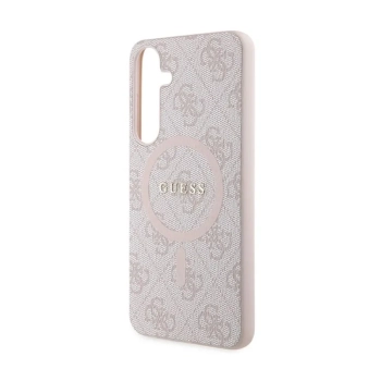 Guess 4G Collection Leather Metal Logo MagSafe - Etui Samsung Galaxy S24+ (różowy)