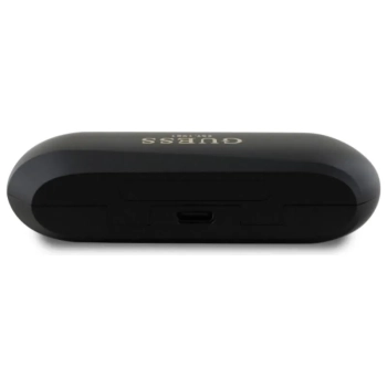 Guess Elongated Metalic Printed Logo - Słuchawki Bluetooth TWS + etui ładujące (czarny)