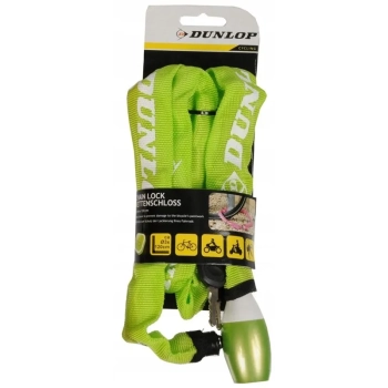 Dunlop - Zapięcie rowerowe na zamek łańcuch 120cm (Zielony)