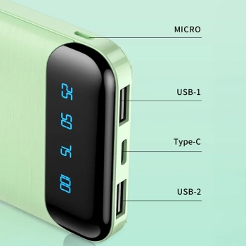 WEKOME WP-161 - Power bank 10000 mAh Super Charging 2xUSB-A LED (Czarny)