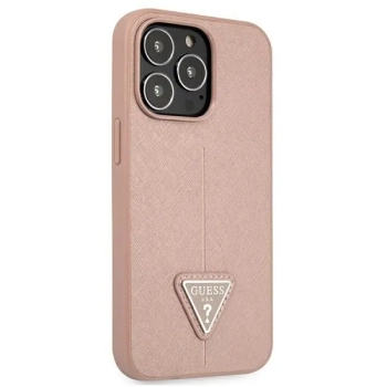 Guess Saffiano Triangle Logo Case - Etui iPhone 13 Pro (różowy)