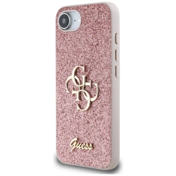 Guess Fixed Glitter Big 4G - Etui do iPhone 16e (różowy)