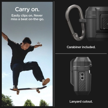 Spigen Lock Fit - Pancerne etui do Apple Airpods Pro 1 / 2 (Czarny)