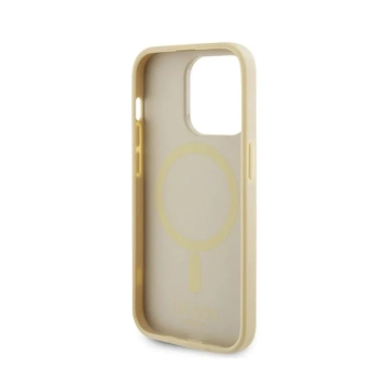 Guess Saffiano MagSafe - Etui iPhone 15 Pro Max (złoty)
