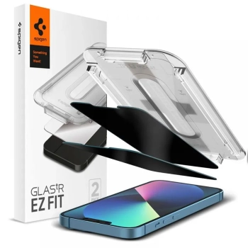 Spigen GLAS.TR EZ FIT Privacy 2-Pack - Szkło hartowane z filtrem prywatyzującym do iPhone 16e / iPhone 14 / iPhone 13 Pro / iPhone 13 2 szt