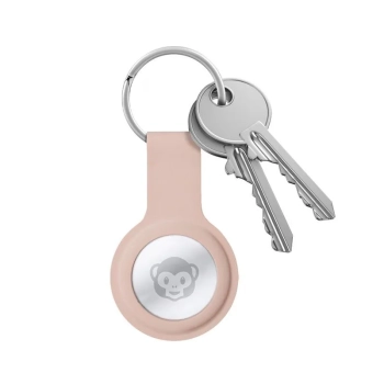 Crong Silicone Case with Key Ring - Etui ochronne brelok do Apple AirTag (piaskowy róż)